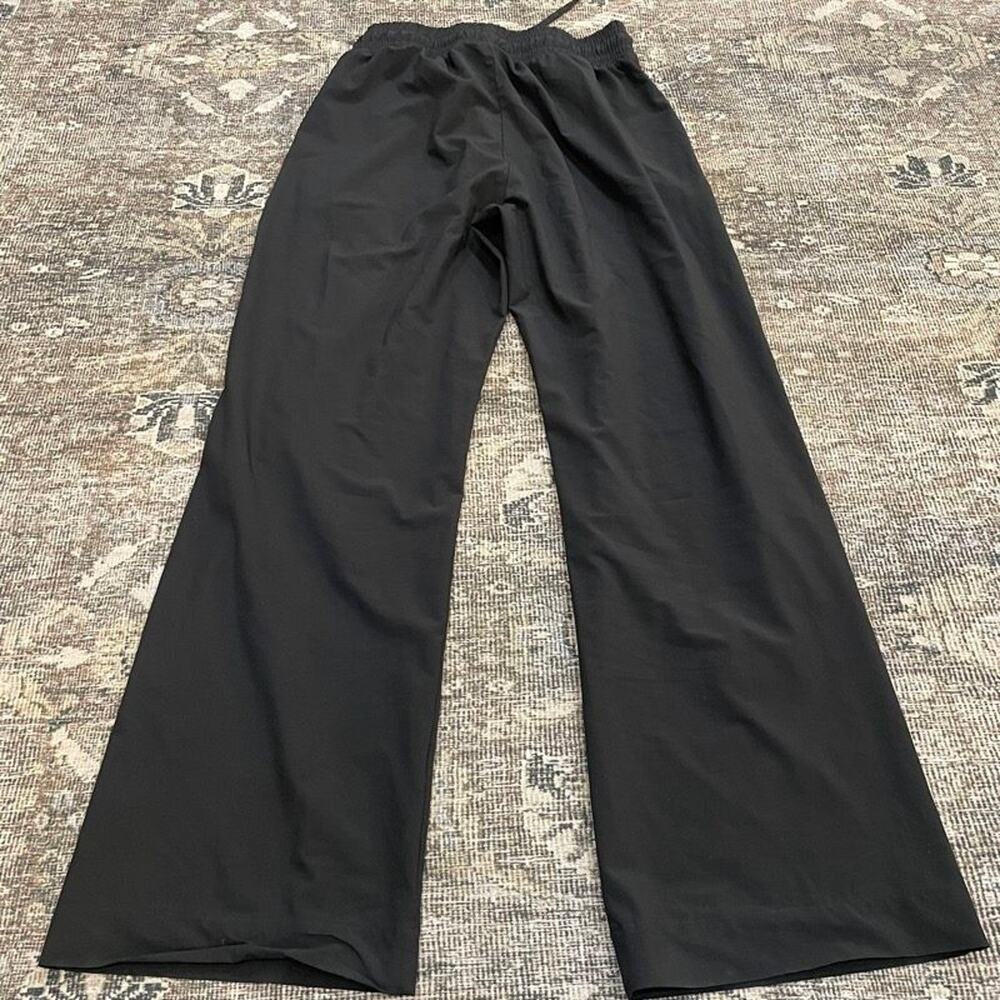 Albion Fit Black Wide Leg Pants Womens S Elastic Drawstring Waist Pockets